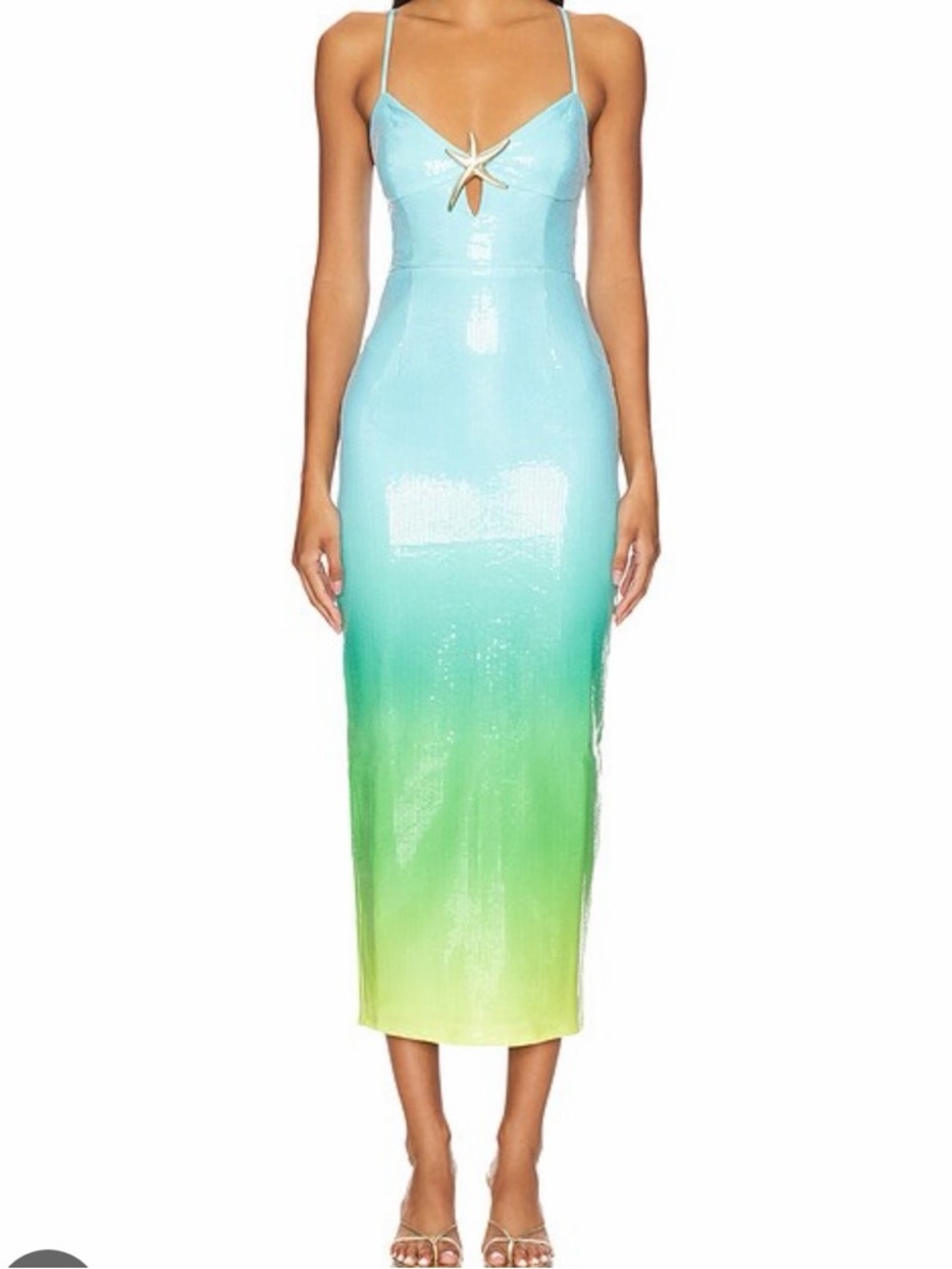 Runaway the Label Benito Ombre Sequin Midi Dress Size M NWT